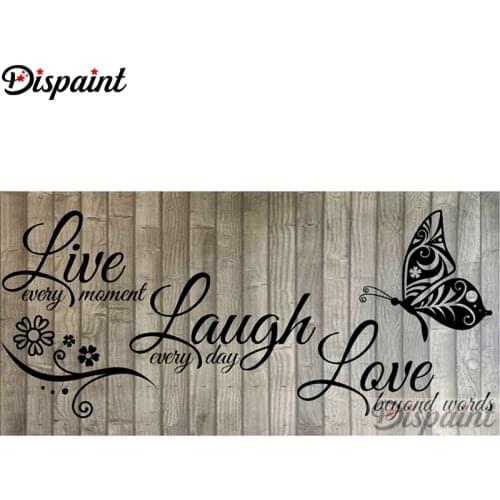 Dispaint Full Square/Round Drill 5D DIY Diamond Painting "Text pattern landscape"3D Embroidery Cross Stitch 5D Decor Gift A22287