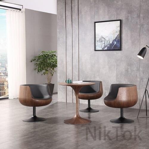 Nordic Office Chair for Office Furniture Modern Designer Liviningroom Chair Armchair Backrest Chair and Table Combination L