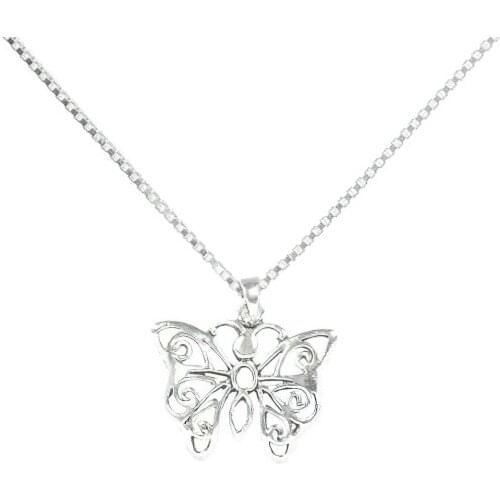 Butterfly Pendant in 925 silver. Comfortable jewel for daily use. Adjustable in various sizes