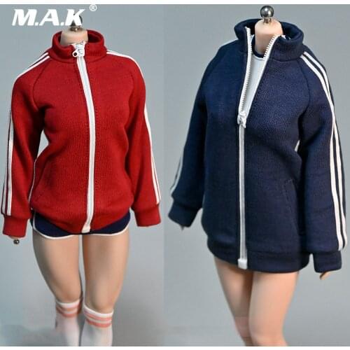 In Stock Best Sell 1/6 Female student sportswear student sports school uniform jacket for 12inches girl doll Collection