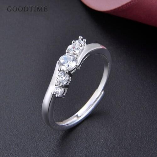 Fashion Women Rings Pure 925 Sterling Silver Ring Noble Zircon Ring Jewelry Accessories Gift For Bride Wedding Party Dress Up