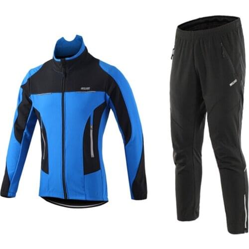Men Winter Cycling Jacket Set Windproof Waterproof Thermal Sportswear Bicycle Coat Pants Trousers Mountain Bike Suits Clothing