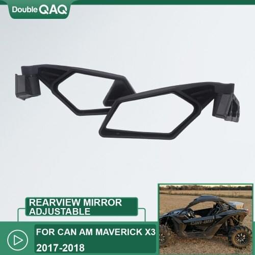 UTV 4x4 Racing Side Rearview Adjustable Mirrors Set for Can-Am Maverick X3 & MAX SSP for Suzuki King Quad 450 Quad 2017-2019