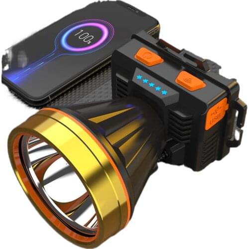 The head-mounted headlight super bright LED light rechargeable flashlight fishing specific induction Yediao