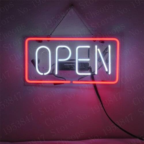 Gift Neon Signs Real Glass Tube Open Beer Bar Pub Homeroom Girlsroom Party Decor 14x7