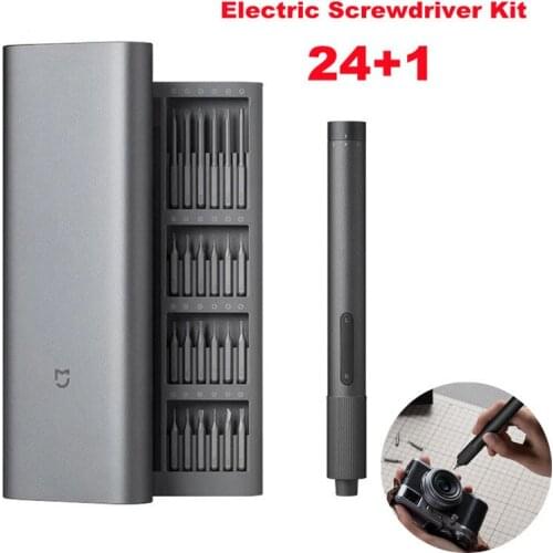 Xiaomi Mijia New Electric Precision Screwdriver Kit 2 Gear Torque Control 400 Screw 1 Rechargeable Magnetic Aluminum Case