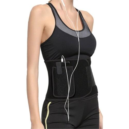 Sports Running Fat Burning Sweating Waistband Yoga Fitness Abdomen Protection Belt Mercerized Cloth Silver Ion Pocket