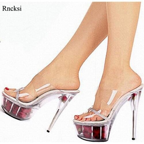 Rncksi Sexy Women 15CM High Heel Platforms Pole Dance/Performance/Model Shoes, Wedding Slippers Shoes