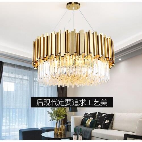 Luxury Chrome Gold Led Pendant Lights Living Room Crystal Led Pendant Lamp Modern Led Luminarias Indoor Lighting Lamp Fixtures