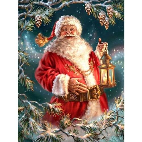 Christmas Santa Claus Pre-Printed 11CT Cross Stitch DIY Embroidery Kit Hobby Craft Handmade Needlework Different Mulina Floss