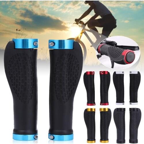 Bike Handlebar Grips Non-Slip Ergonomic Design Double Lock-on Bicycle Grips for MTB, BMX with Bar End Caps Bike Parts