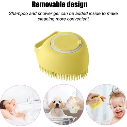 Pet Dog Shampoo Brush Cat /Dog Massage Comb Grooming Scrubber Brush for Bathing Wet Hair Soft Silicone Rubber Brushes