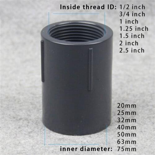 Female Thread Tube Joints Hi-Quality UPVC Direct Connector Garden Water Pipe Connectors Irrigation Tube Joints 1 Pcs