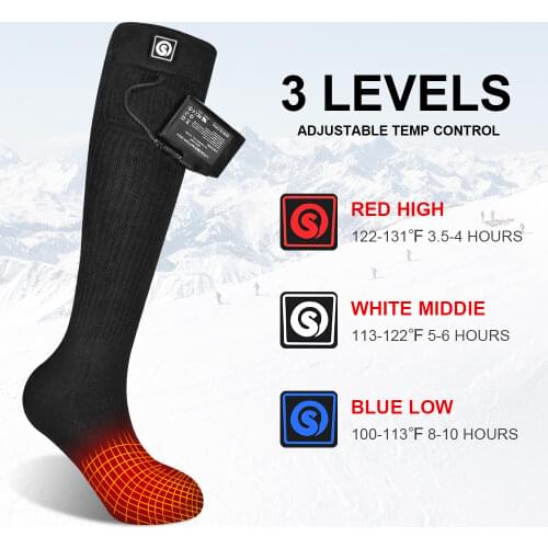 Heated Socks New Winter Warm Rechargeable Electric 7.4V 2200mAh Battery Powered Thermal Socks for Camping Riding Hiking 2020