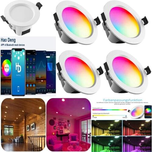 4X RGB Warm Cool White 3 in 1 LED Ceiling Lamp Down Light WIFI / Bluetooth Mesh /Touch Panel/APP/Voice Controller Timer Dimmer