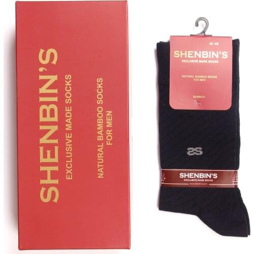 Dark Blue Patterned Bambo Socks for Men (5 Pairs Pack), Absorbent, Anti Odour, Antibacterial, Antiallergic, Organic Eco Friendly