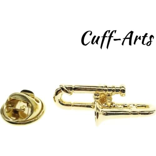 Vintage Gold Trombone Brooches for Women And Men Music Brooch Pin Fashion Dress Coat Accessories Cute Jewelry By Cuffarts P10073