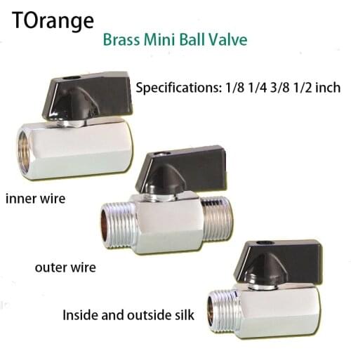 1/8IN 1/4IN 3/8IN 1/2IN small ball valve 1 / 4DN8 mini ball valve switch inner and outer teeth double outer wire copper valve