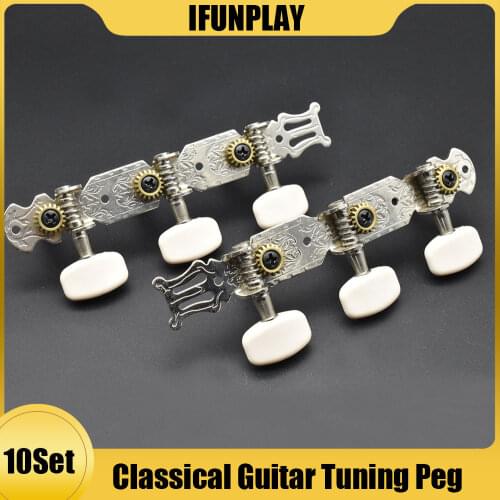 10Set of 3R3L Classical Silver Guitar Tuner Tuning Machine Heads Keys Pegs high quality Acoustic Classical Guitar Accessories