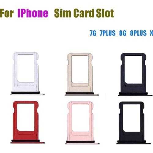 20pcs/lot New 7G 7 Plus SIM Card Reader Holder Tray For iPhone 8 8g Plus x Sim Slot Tray Adapter with Tracking