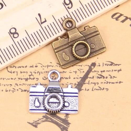 100pcs Charms For Jewelry Making camera 15x14mm Antique Silver Plated Pendants DIY Handmake Tibetan Silver Bracelet Necklace