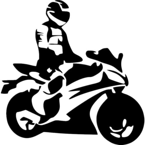 15*14.8cm 1-5 pieces vinyl car sticker Motorcyclist on board auto car stickers