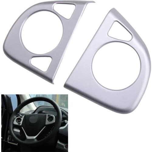 2Pcs Chrome High Configuration Steering Wheel Cover Trim Frame Fit for Honda CRV 2012-2016