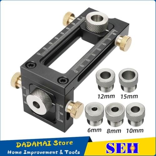 Woodworking 2 in 1 Drill Puncher Locator Cross Oblique Flat Head Puncher Screw Jig Bed Cabinet ScrewS Punch Locator
