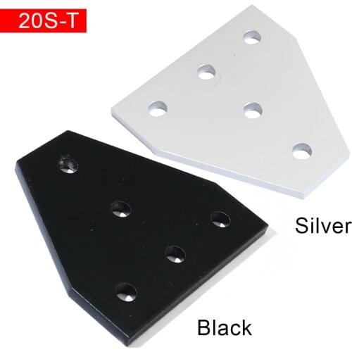 2020 5 Hole 90 Degree Joint Board Plate Corner Angle Bracket Connection Joint Strip for 2020 Aluminum Profile 3D Printer Frame