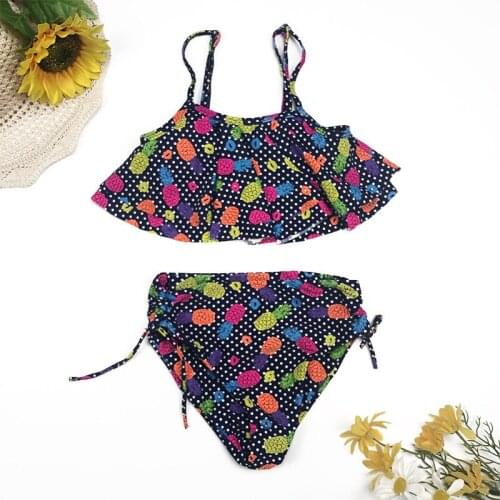 2021 New Fashion Ladies Printed Swimsuit Sexy Halter Straps Durable Split Swimsuit Swimsuit Bikini Suit