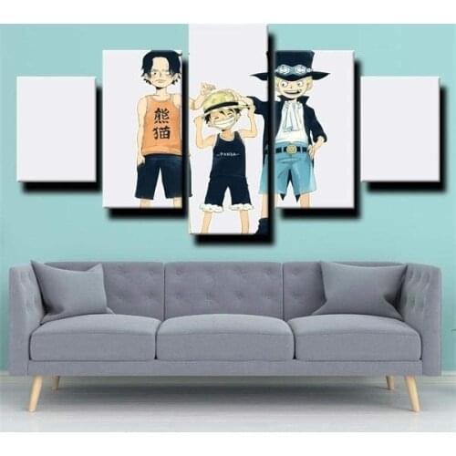 5 Piece Wall Art Canvas Anime Manga Figure Prints Pirate King Pictures And Posters Modern Home Living Room Decoration Paintings