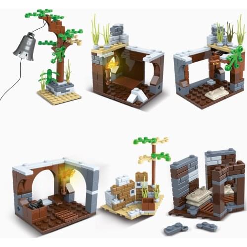 625Pcs 8-In-1 WW2 Military Tunnel Warfare Scene Building Blocks Model Set Army Soldiers Weapons Bricks Toys For Children Toys