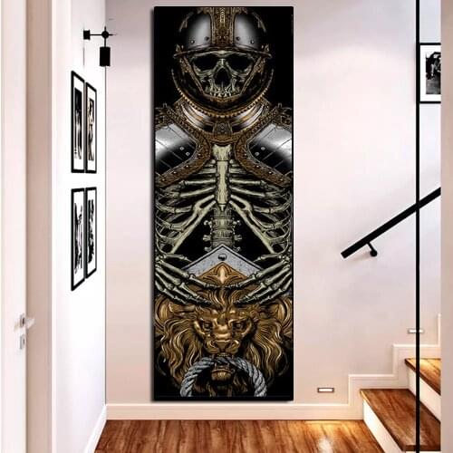 Nordic samurai lion Skull DIY diamond painting full drill diamond embroidery mosaic art Industrial Loft style Decor B59
