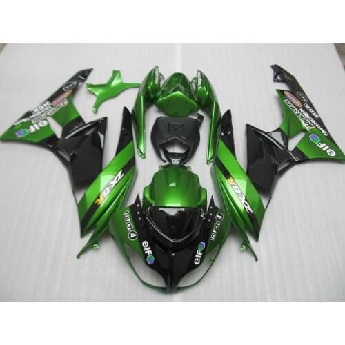 Free customize Fairing kits for Kawasaki ZX 6R 2009 2010 2011 2012 NINJA zx6r 09-12 green black ABS motorcycle fairings set PA20