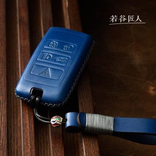 Genuine Leather Car Remote Key Cover Key Case For Land Rover Range Rover Evoque Discovery Sport 5 2018 2019