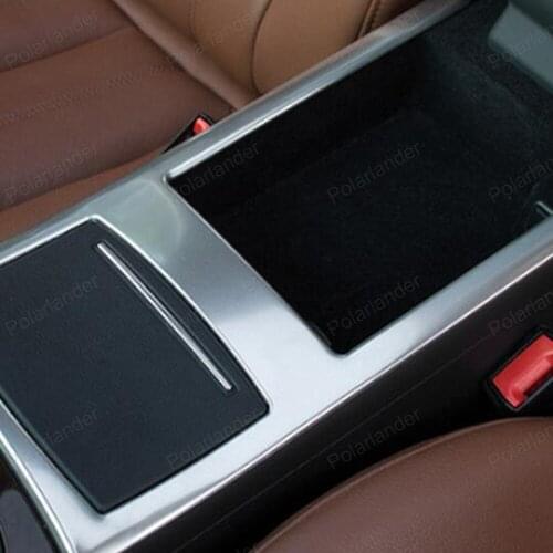 Ashtray Holder cover Center Storage Box Trim Interior Accessory For A/udi A6L stainless steel Frame sticker