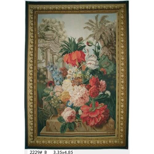 Tapestry wall Pure handmade wool palace French Aubusson Gobelins Weave Tapestry wide (91CM) 2229 3.45x 4.8gc9tapyg9