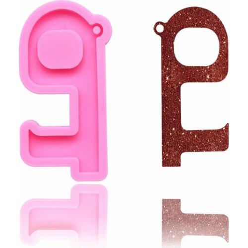 HMZCN Bright Glossy Door HOOK Keychain Mould Silicone Epoxy Resin Mold Cake Mold Bakeware Baking Tools cake decorating supplies