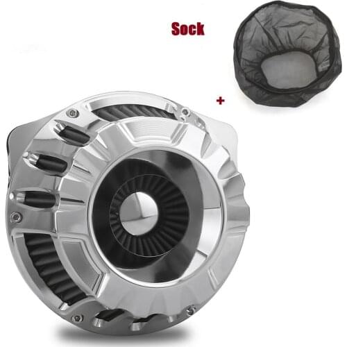 Chromed CNC edge cut air intakes Rain Socker Cover Fit For harley touring FLHX FLHR FLHT FLTR 2017-2019 air cleaners For harley
