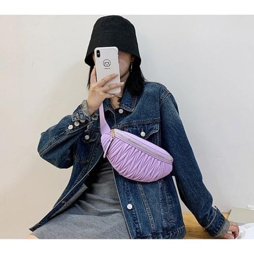 Top Brand Famale Belt Bag Folds Striped Waist Bag Lady Fashion Designer Leather Chest Bag Woman Luxury Shoulder Bags Fanny Pack