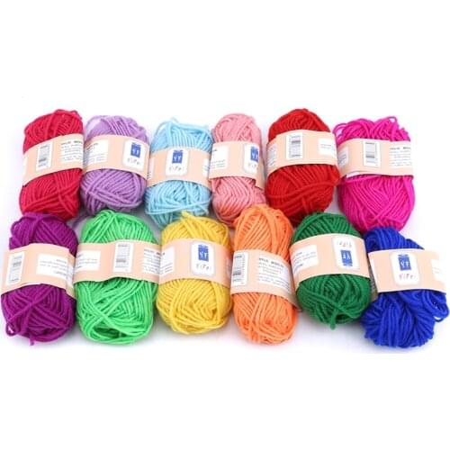 Quality Colorful Wool Cotton Soft Wool Yarn 12 Ropes Combed Baby Milk Cotton Yarn For Doll Hair Diy Handmade Materials