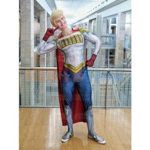 Adult Kids Togata Mirio My Hero Anime Cosplay Costume 3D Print Spandex Superhero Costume Zentai Bodysuit with Cape