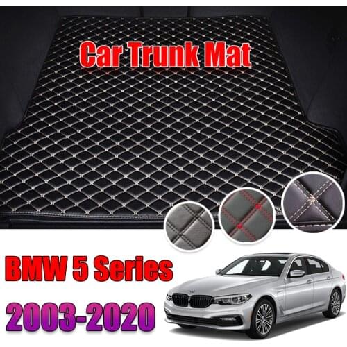 Leather Car Trunk Mat For BMW 5 Series 2003-2020 Trunk Boot Mat BMW 520i 528i 535i 530i 540i Liner Pad Carpet Tail Cargo Liner
