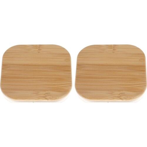 2Pcs Glass Mason Jar Lids Wooden Sealed Storage Covers 60/80/100mm Bamboo Square Wide Mouth Jars Caps Kitchen Food Canning Cover