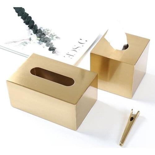 Nordic Style Tissue Box Adorable House Square Tissue Box Holder Stainless Steel Home Decoration for Bathroom Bedroom Office