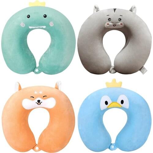 Fashionmemory Foam U-Shaped Neck Pillow, Cute Soft Travel Pillow With Snap Buckle Office And Household Goods