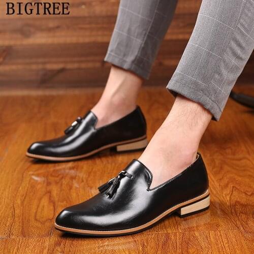 Italian Shoes Men Classic Tassel Loafers Men Party Shoes Men Formal Wedding Dress Leather Shoes Men Office Zapatos De Hombre