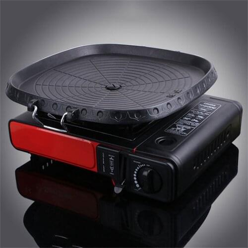 Camping Square Grill Pan aluminum alloy baking tray for cassette stove with Coated Surface Non-stick Stovetop Plate for Camping
