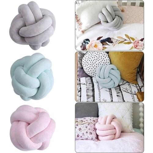 Soft Knot Pillow Ball Cushions Car Sofa Bed Stuffed Pillow Home Decor Cushion Ball Cotton Knotted Pillow Plush Toy