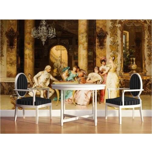 Custom photo wallpaper for walls 3 d murals wallpaper for living room Palace oil painting TV background wall decoration painting